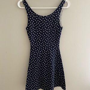 Navy blue polka dot dress